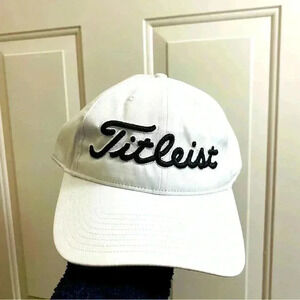 NEW! Titleist hat white low profile  TS R7‎ 7/8 62.5 cm embroidered adjustable